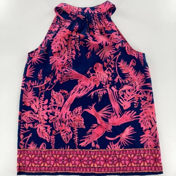 Lilly Pulitzer | Toucan Print Halter Top Blouse Womens Sleeveless Top Size XS - Picture 4 of 4
